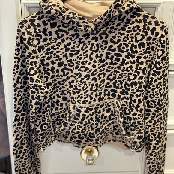 Victoria's Secret Other - Victoria Secret PINK leopard cheetah hoodie crop top sweatshirt small